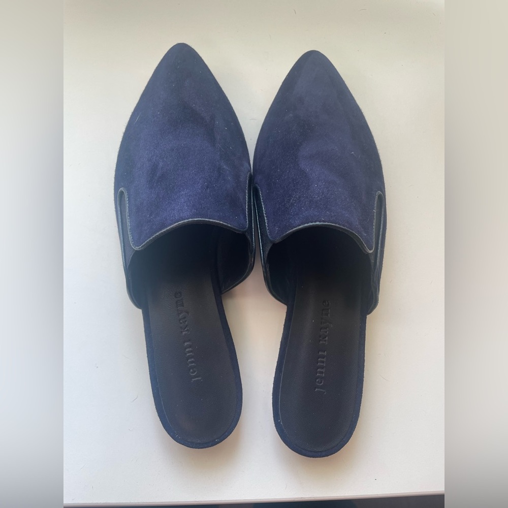 Jenni Kane navy suede mules size 39